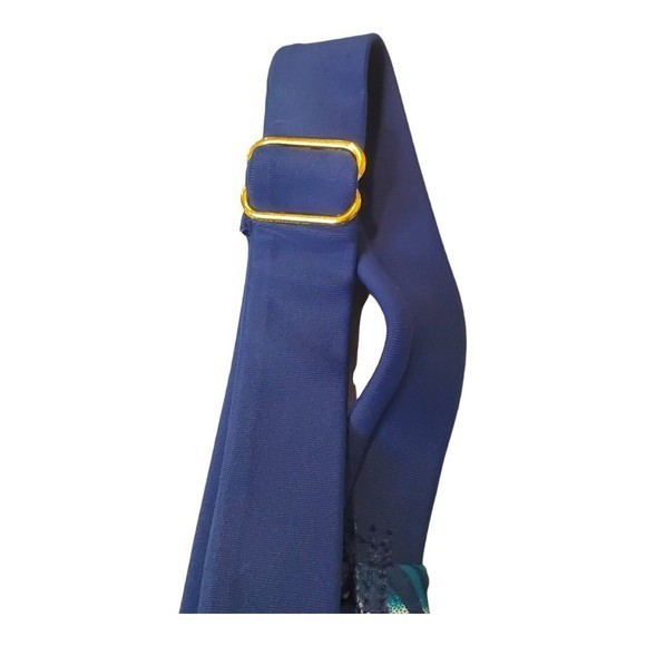 Women's‎ Heat Bikini Top Size 20W Tropical Print Plus Navy Swimsuit Top - Picture 4 of 6